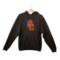 USC Trojans Team Trojan Charcoal SC Interlock Tackle Twill Fleece Pullover Hoodie
